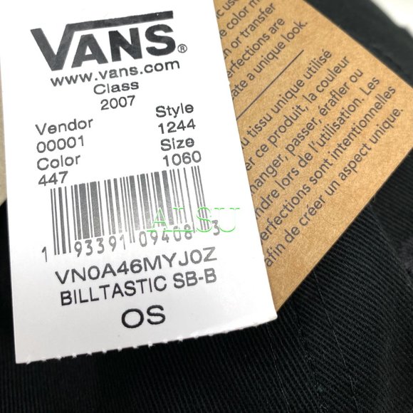 VANS Billtastic Checker Mens SnapBack Black Hat - Picture 4 of 6